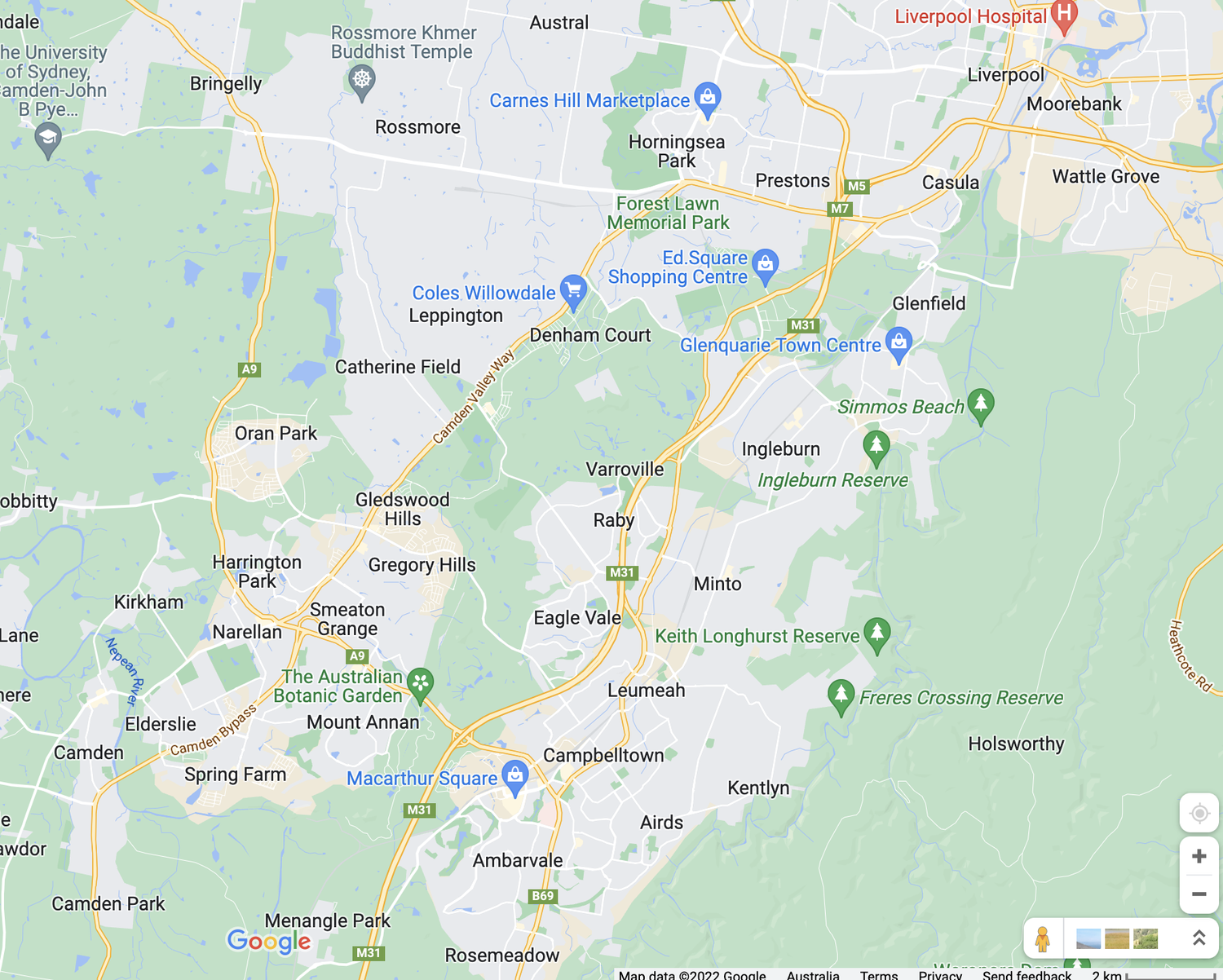 Map showing the Pawsome service area across Western Sydney